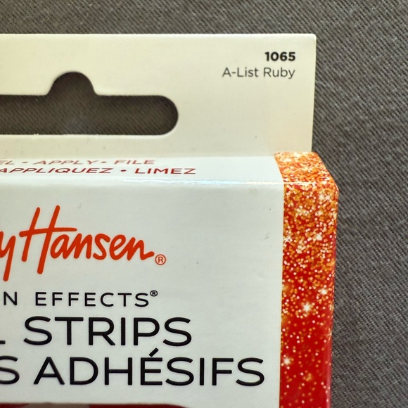 NIB Sally Hansen Red with Silver and Gold Glitter Nail Polish Strips - Picture 2 of 3